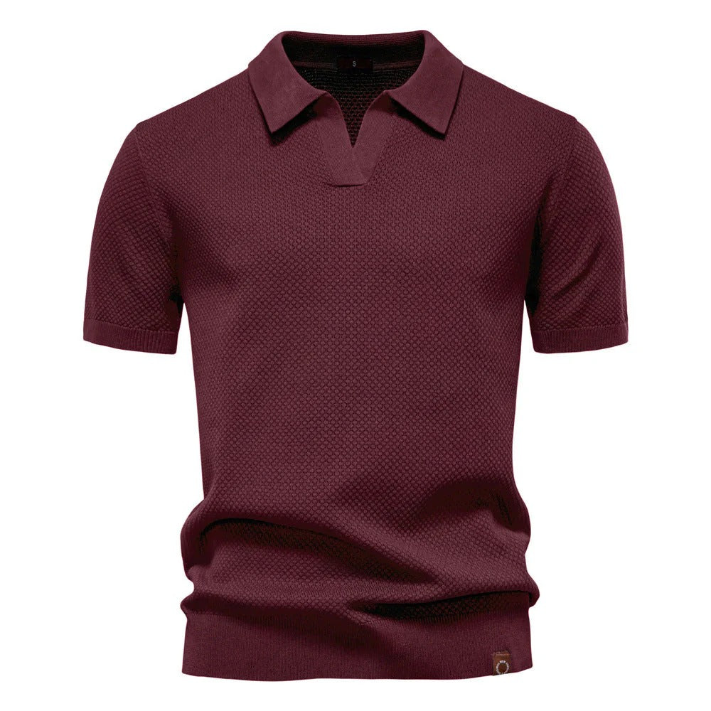 The Levanto Men's Smart Knit Open Collar Polo Shirt
