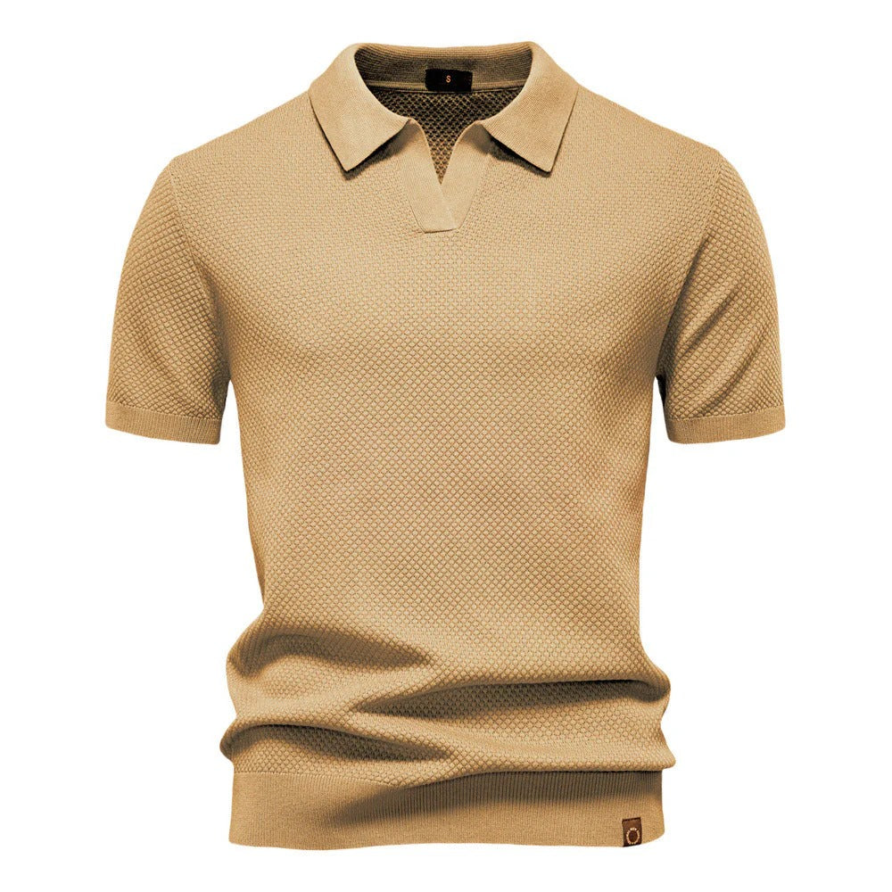 The Levanto Men's Smart Knit Open Collar Polo Shirt