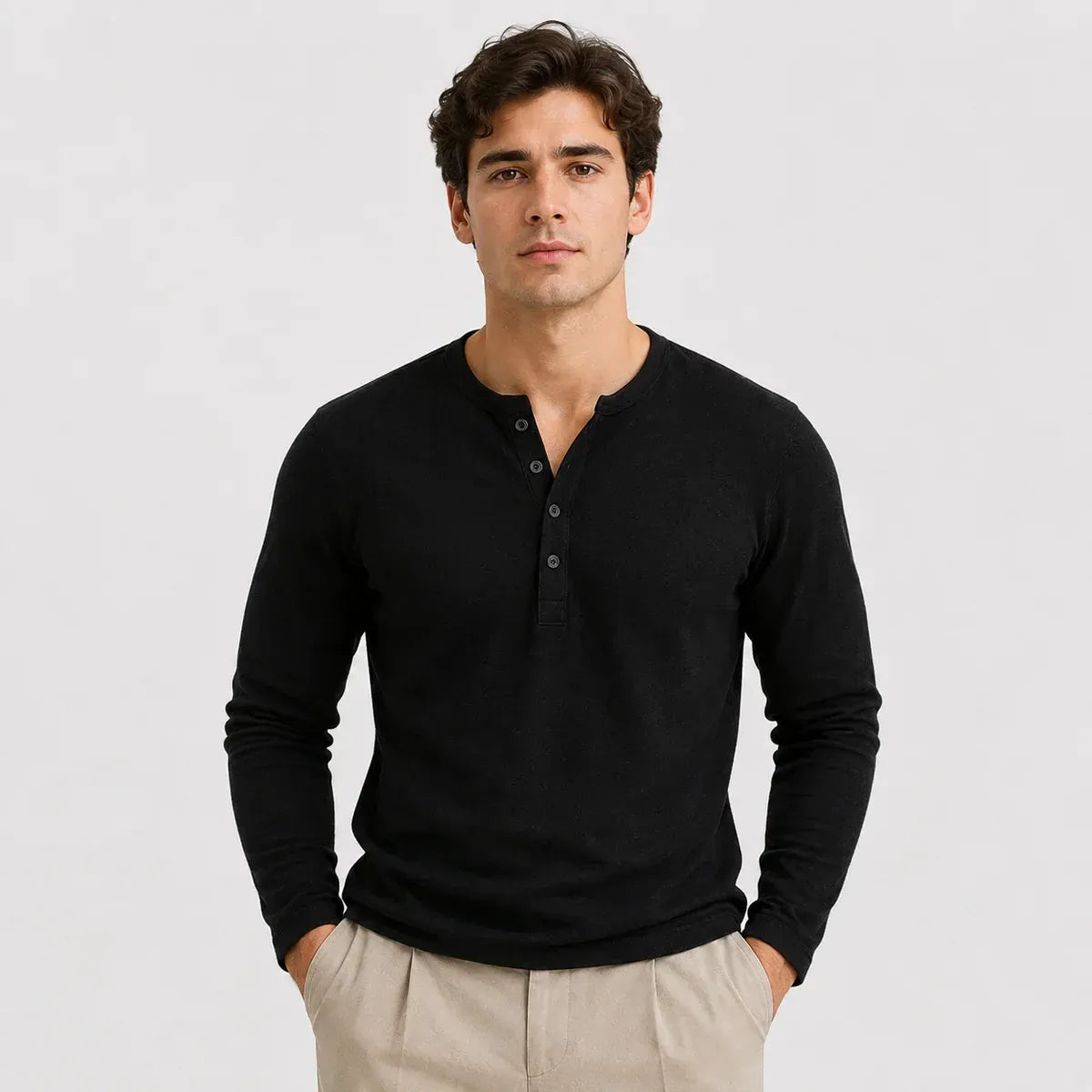 The Palm Beach Men’s Lightweight Long Sleeve Henley Sweater