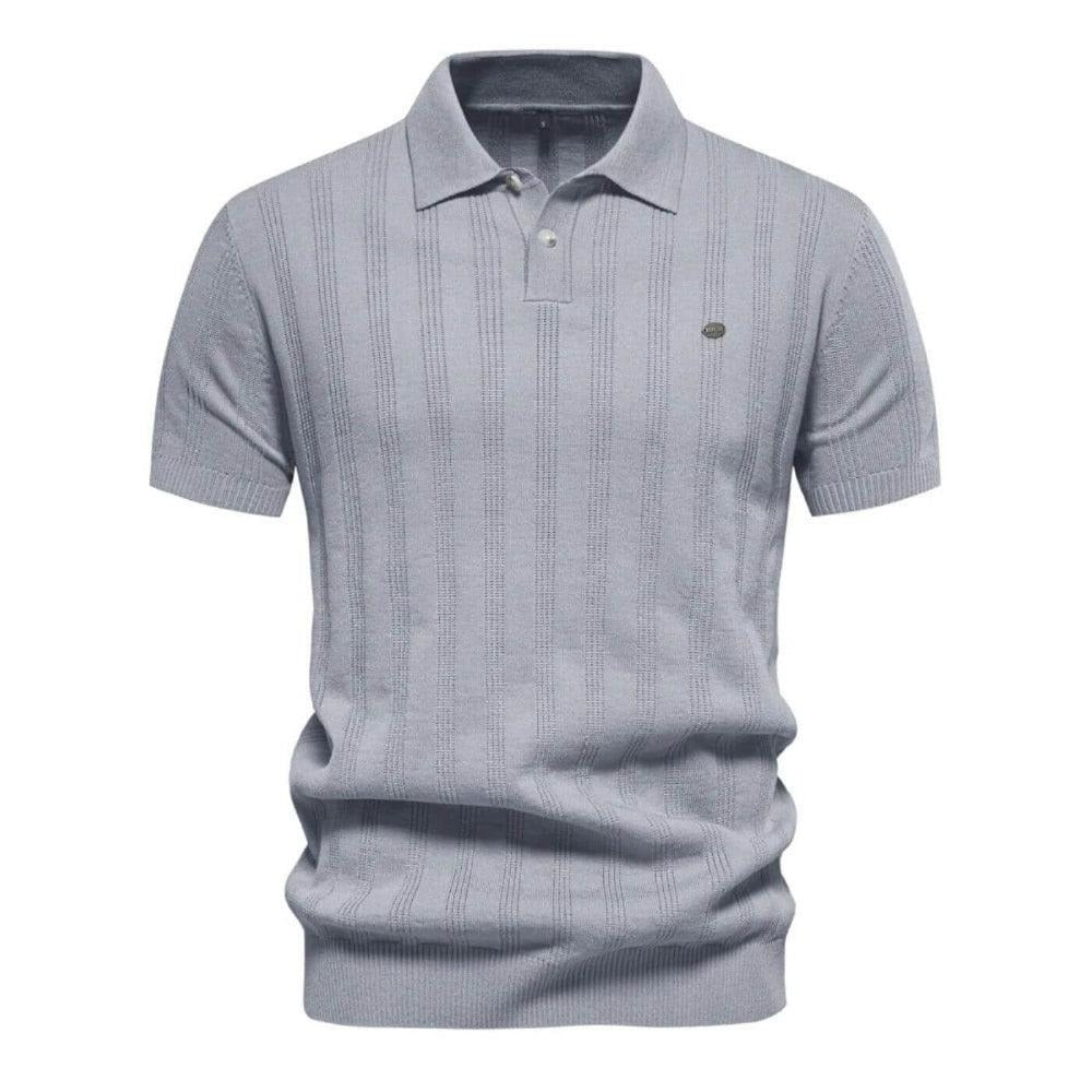 The Berkeley Men's Vertical Stripe Knit Polo Shirt