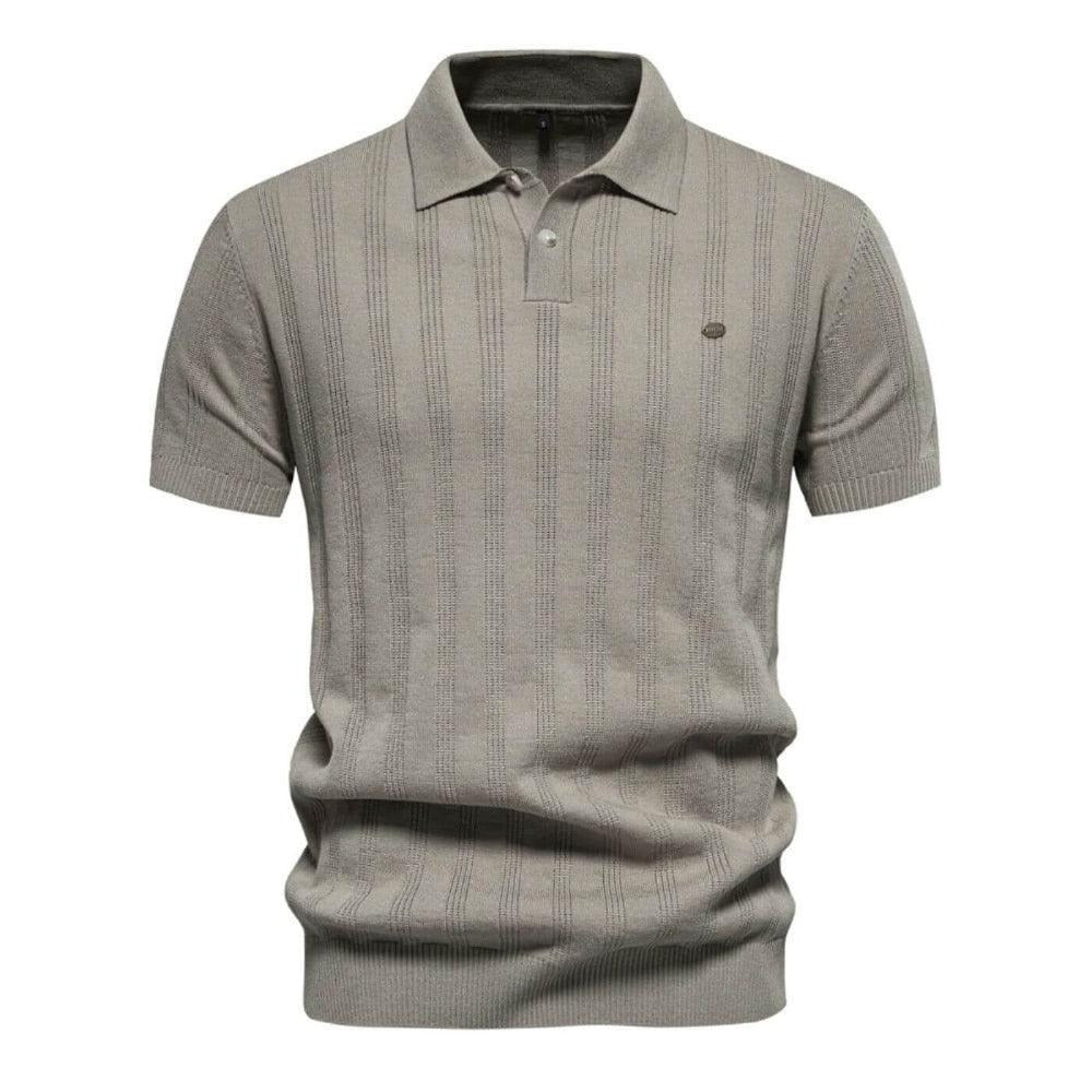 The Berkeley Men's Vertical Stripe Knit Polo Shirt