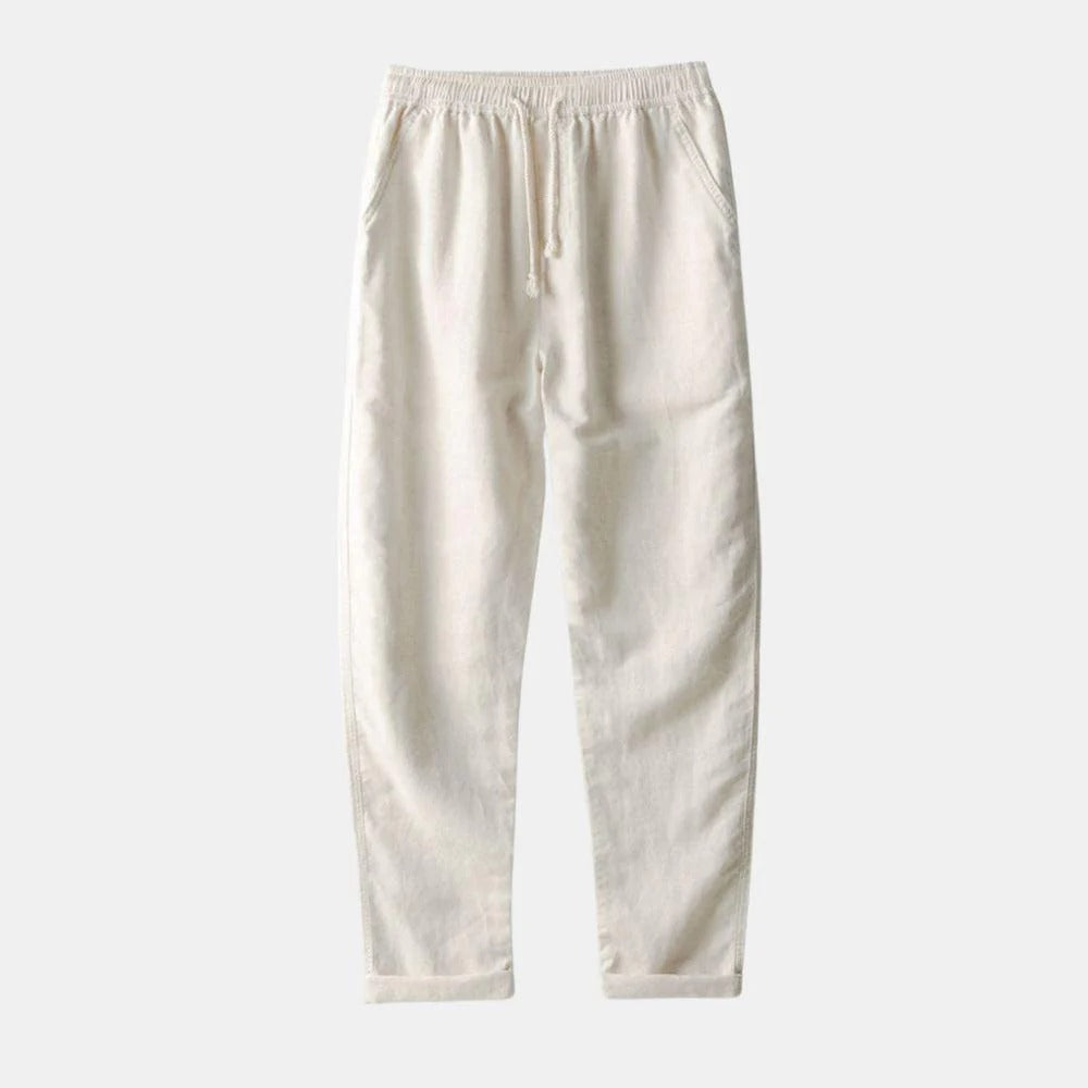 The Danville Men's Linen Collar Shirt & Drawstring Trousers Set