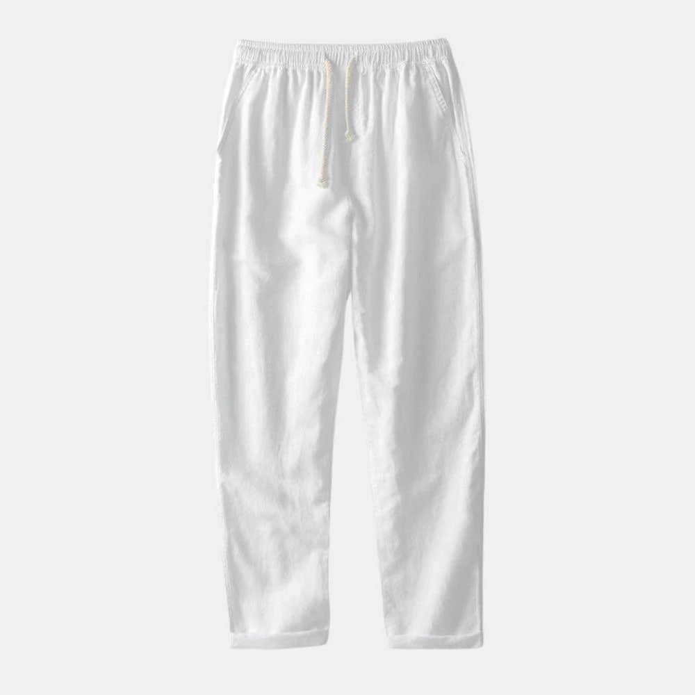 The Danville Men's Linen Collar Shirt & Drawstring Trousers Set