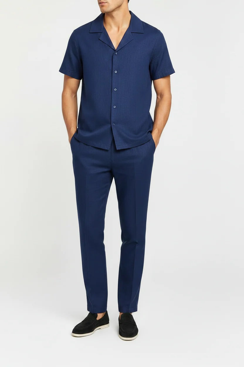 The Merano Men's Smart Casual Linen Shirt & Trousers Set