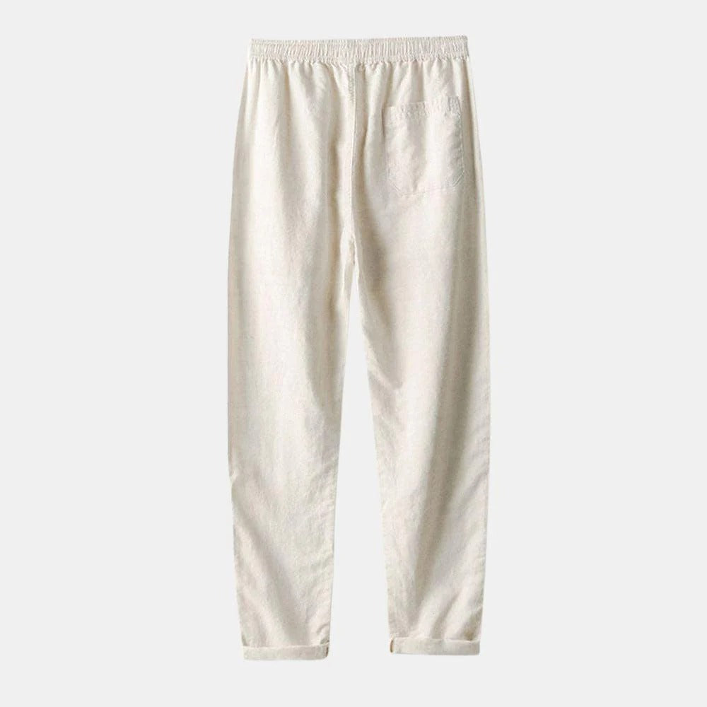 The Danville Men's Linen Collar Shirt & Drawstring Trousers Set