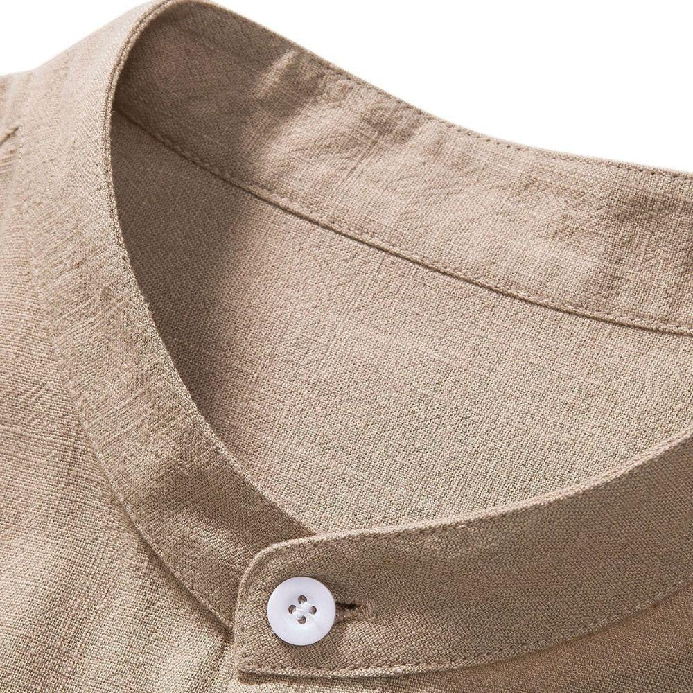 The Danville Men's Linen Collar Shirt & Drawstring Trousers Set