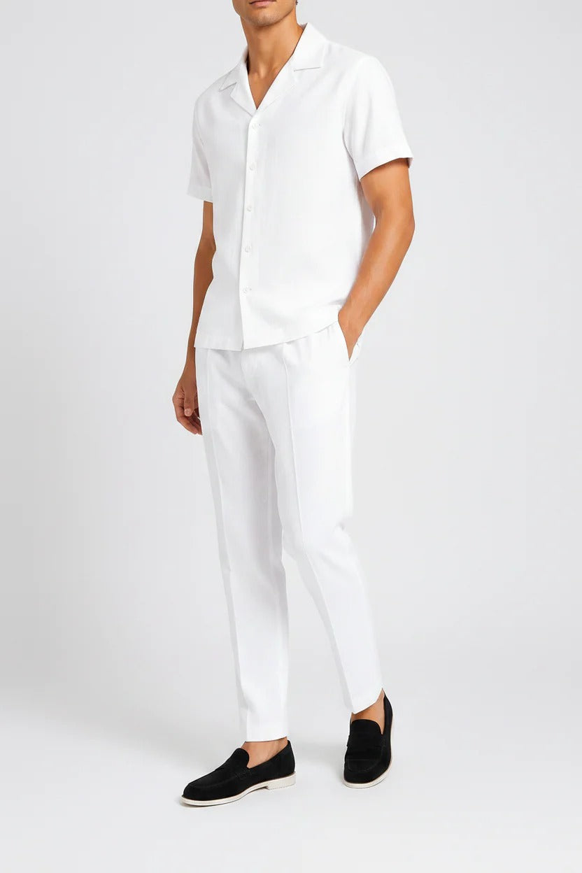 The Merano Men's Smart Casual Linen Shirt & Trousers Set