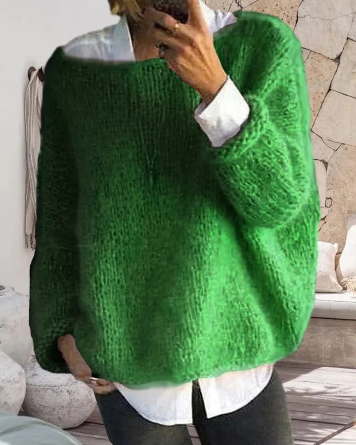 Women's Fluffy Off Shoulder Sweater