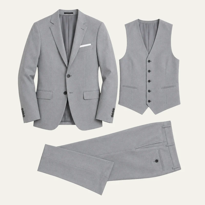 The Aspen Avenue Men’s Classic Tailored Three Piece Suit - Grey