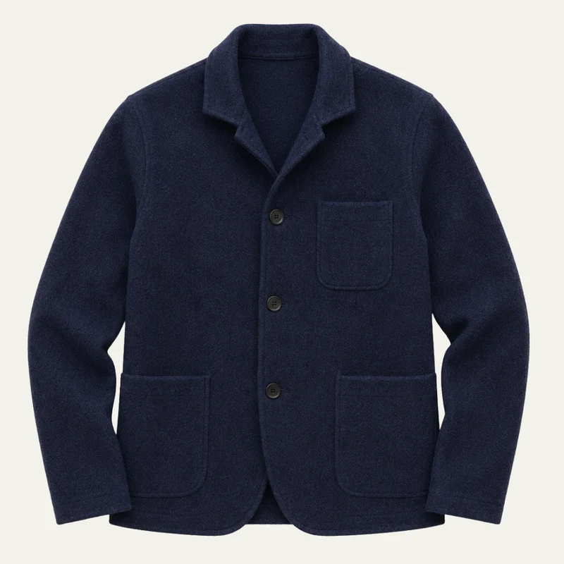 The Hamptons Men’s Casual Knit Cardigan Jacket - Navy Blue