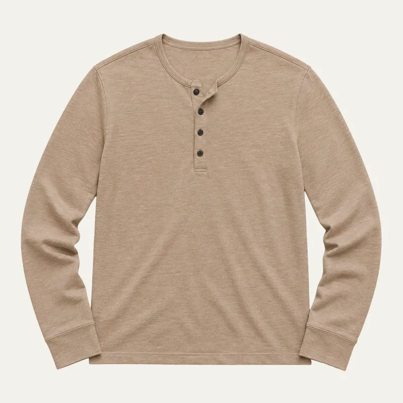 The Sonoma Hills Men’s Soft Long Sleeve Henley Sweater