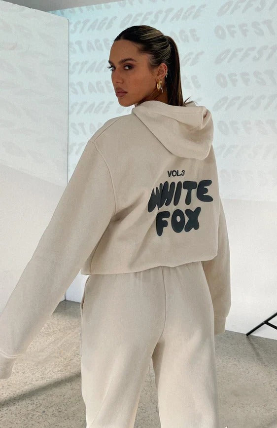 Women's Two Piece Hooded Tracksuit with Graphic Print