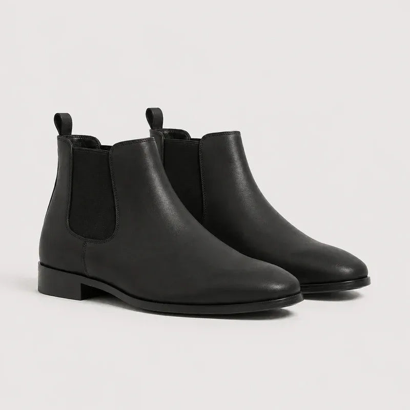 The Monterey Men’s Classic Slip On Ankle Chelsea Boots - Black
