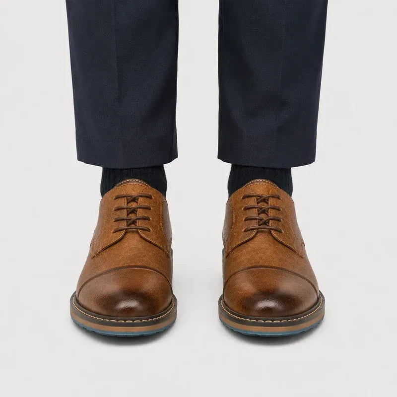 The Nantucket Men’s Cap Toe Lace Up Dress Shoes