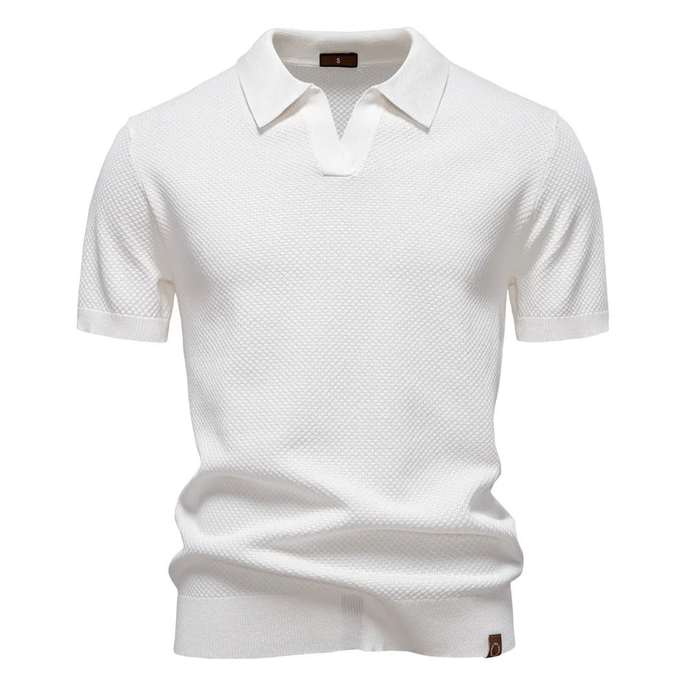 The Levanto Men's Smart Knit Open Collar Polo Shirt