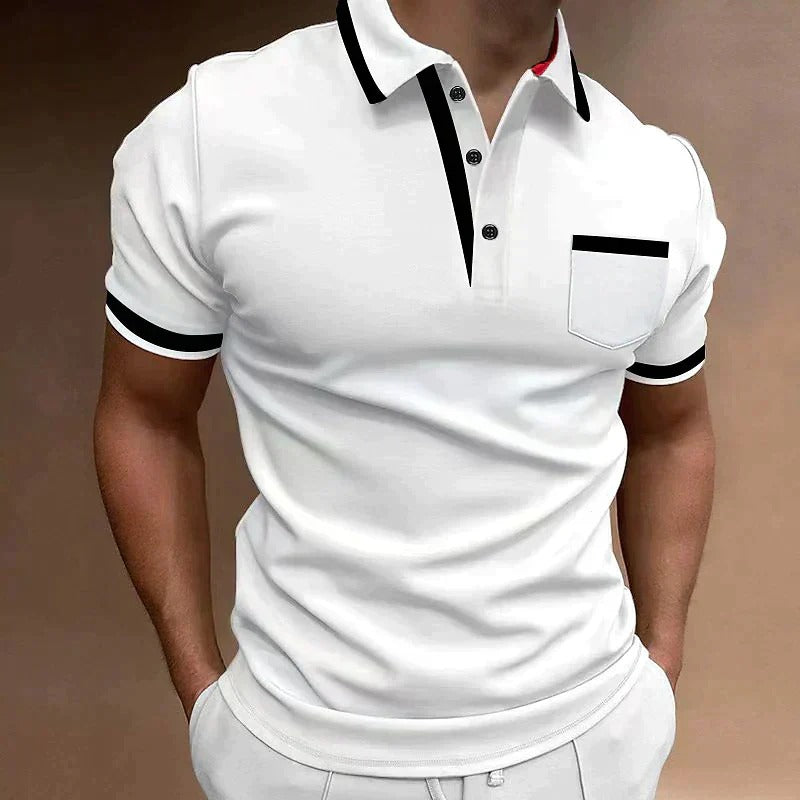 The Pitigliano Men's Contrast Trim Pocket Polo Shirt