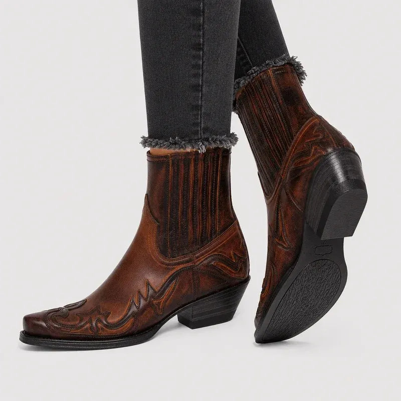 The Charleston Men’s Cowboy Riding Ankle Boots - Brown