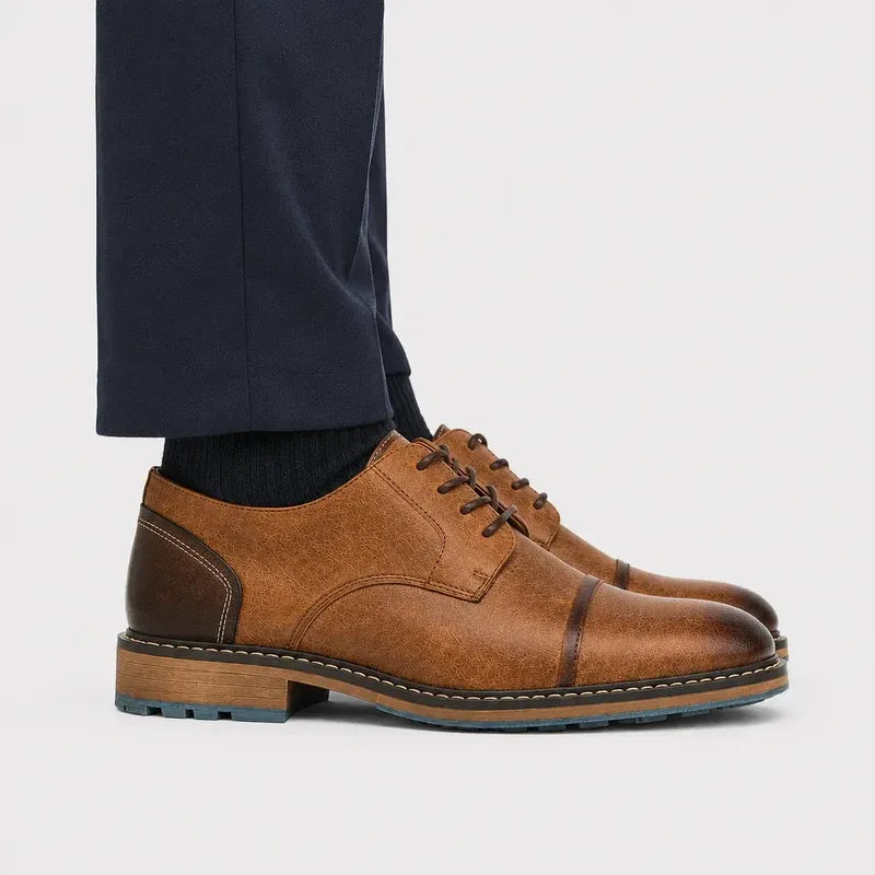 The Nantucket Men’s Cap Toe Lace Up Dress Shoes