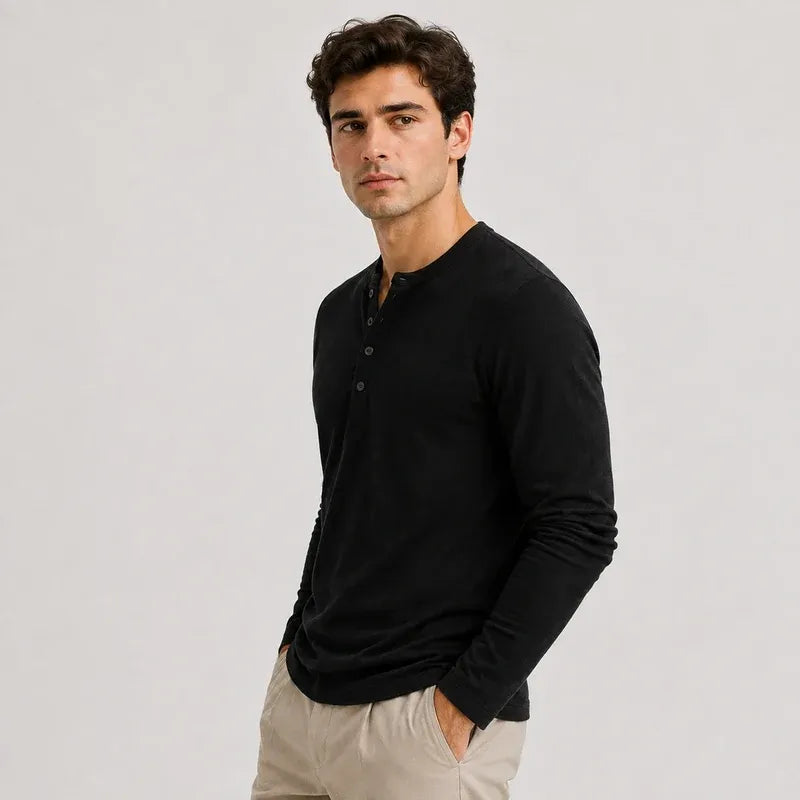 The Palm Beach Men’s Lightweight Long Sleeve Henley Sweater