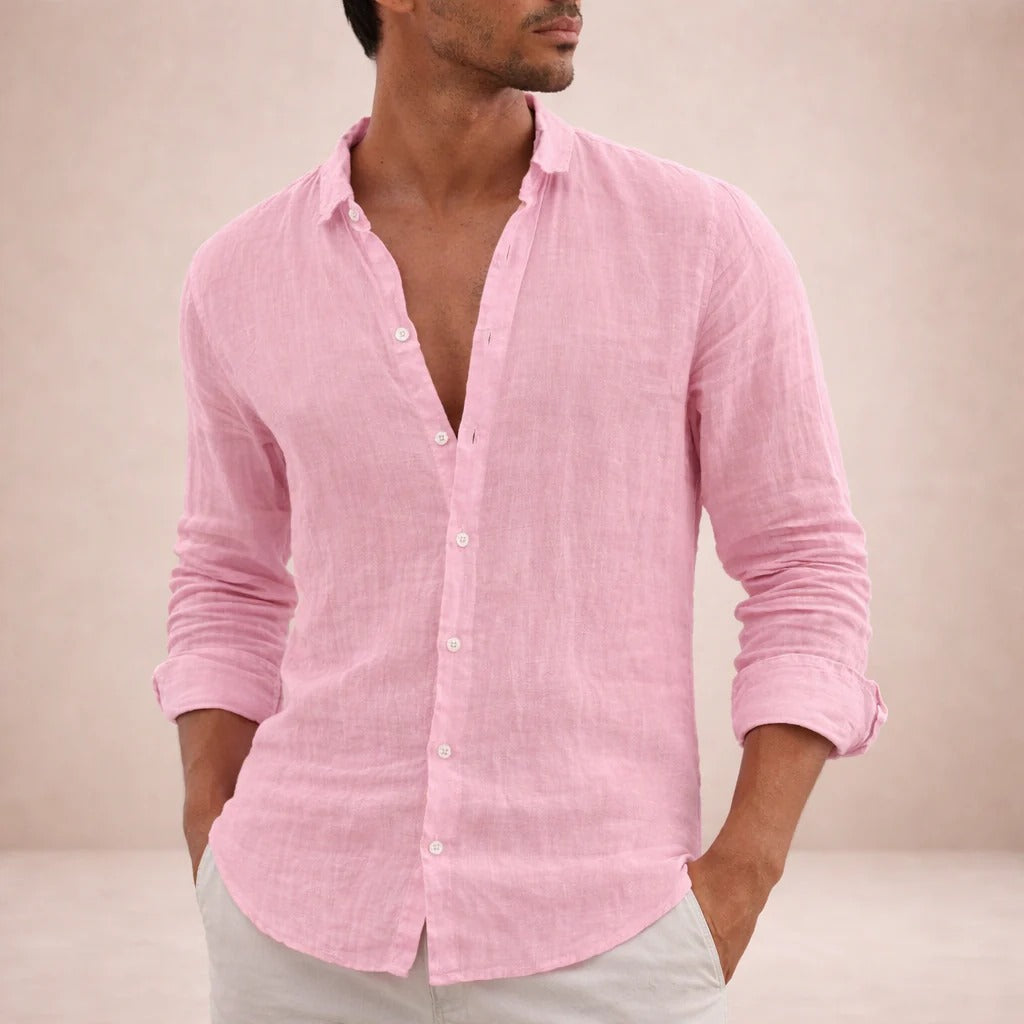 The Arezzo Men's Smart Casual Linen Button Up Shirt
