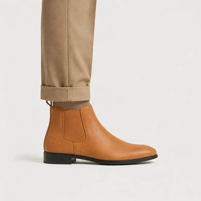 The Monterey Men’s Classic Slip On Ankle Chelsea Boots - Brown