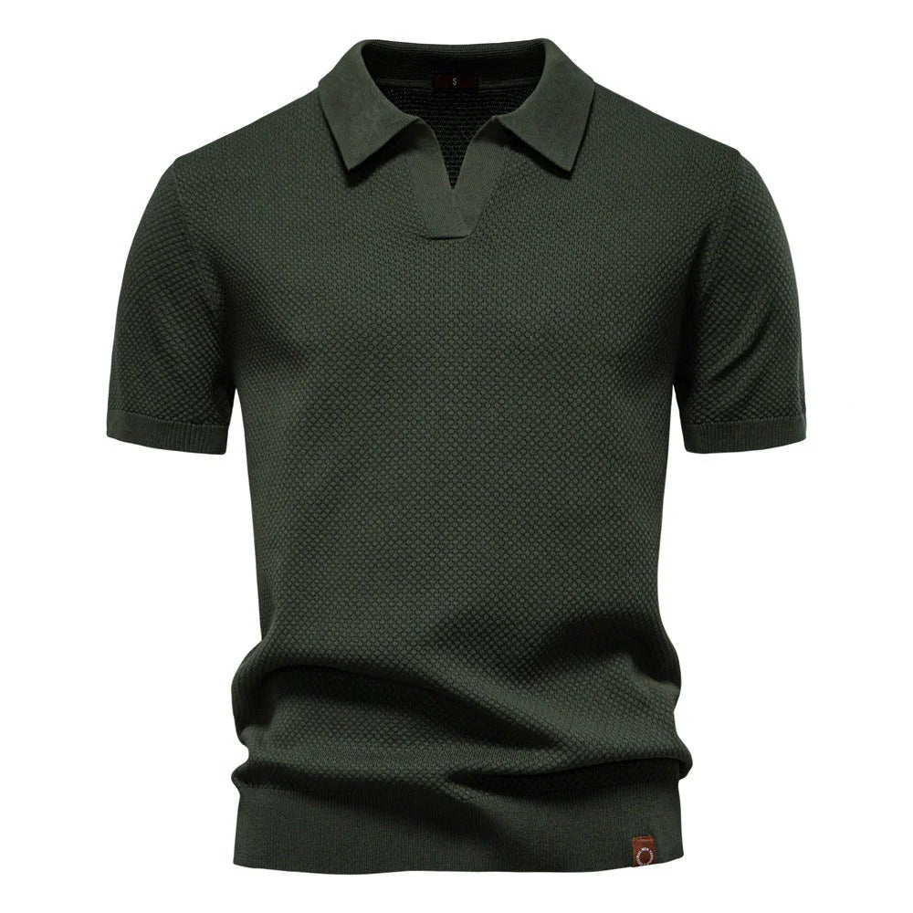 The Levanto Men's Smart Knit Open Collar Polo Shirt