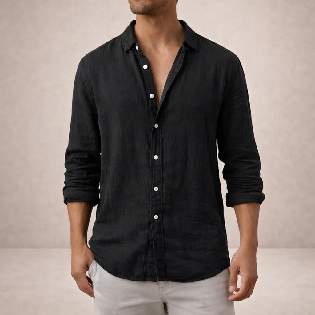 The Sardinia Men's Casual Linen Button Up Shirt