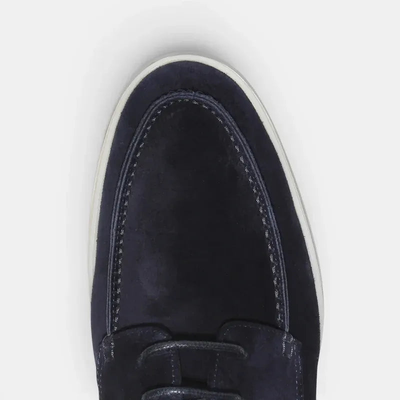 The Malibu Coast Men’s Suede Lace Up Casual Loafers - Navy Blue