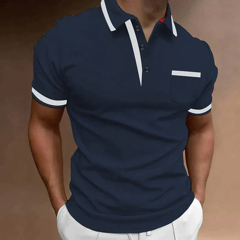 The Pitigliano Men's Contrast Trim Pocket Polo Shirt