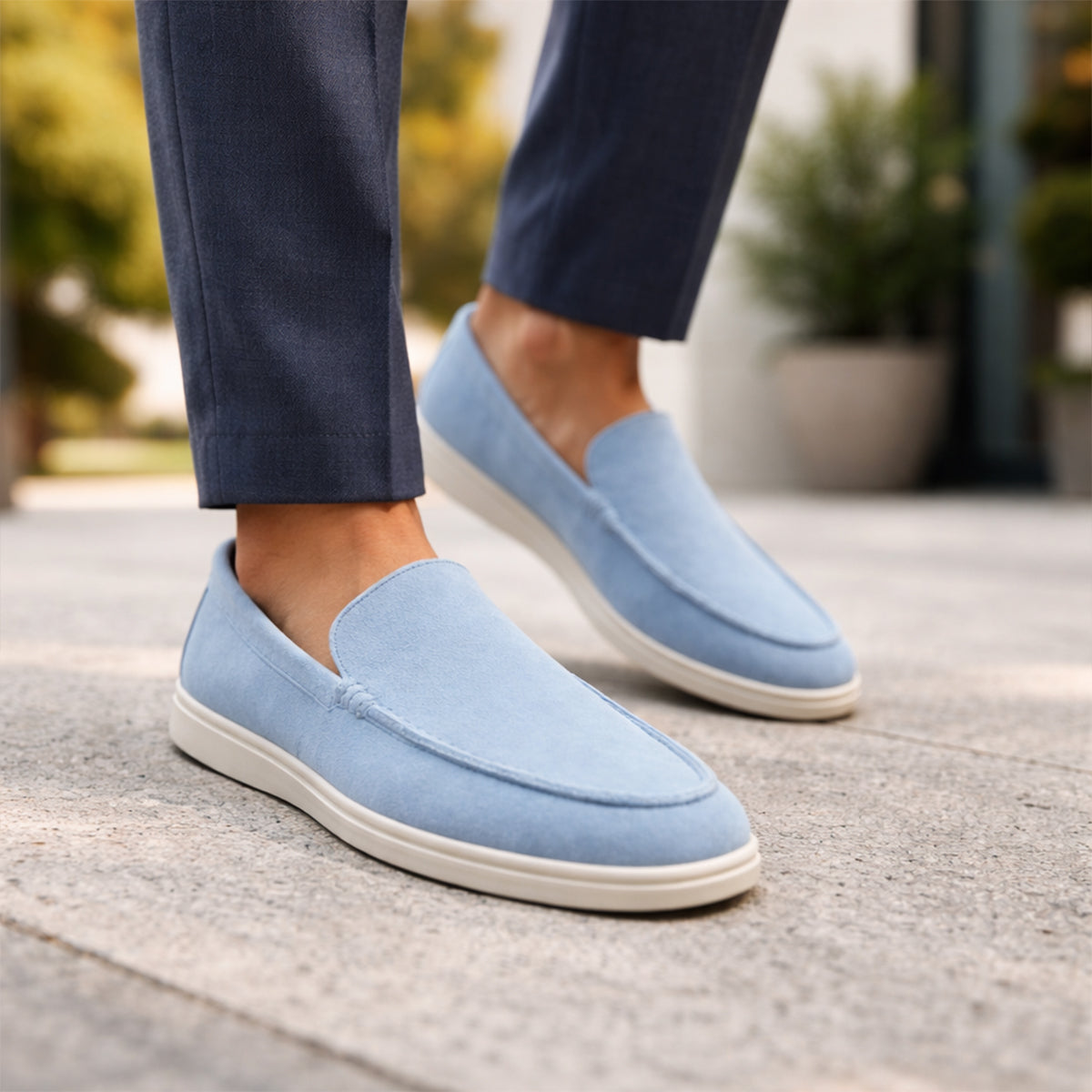 The Hepburn Men’s Casual Suede Loafers with Rubber Sole
