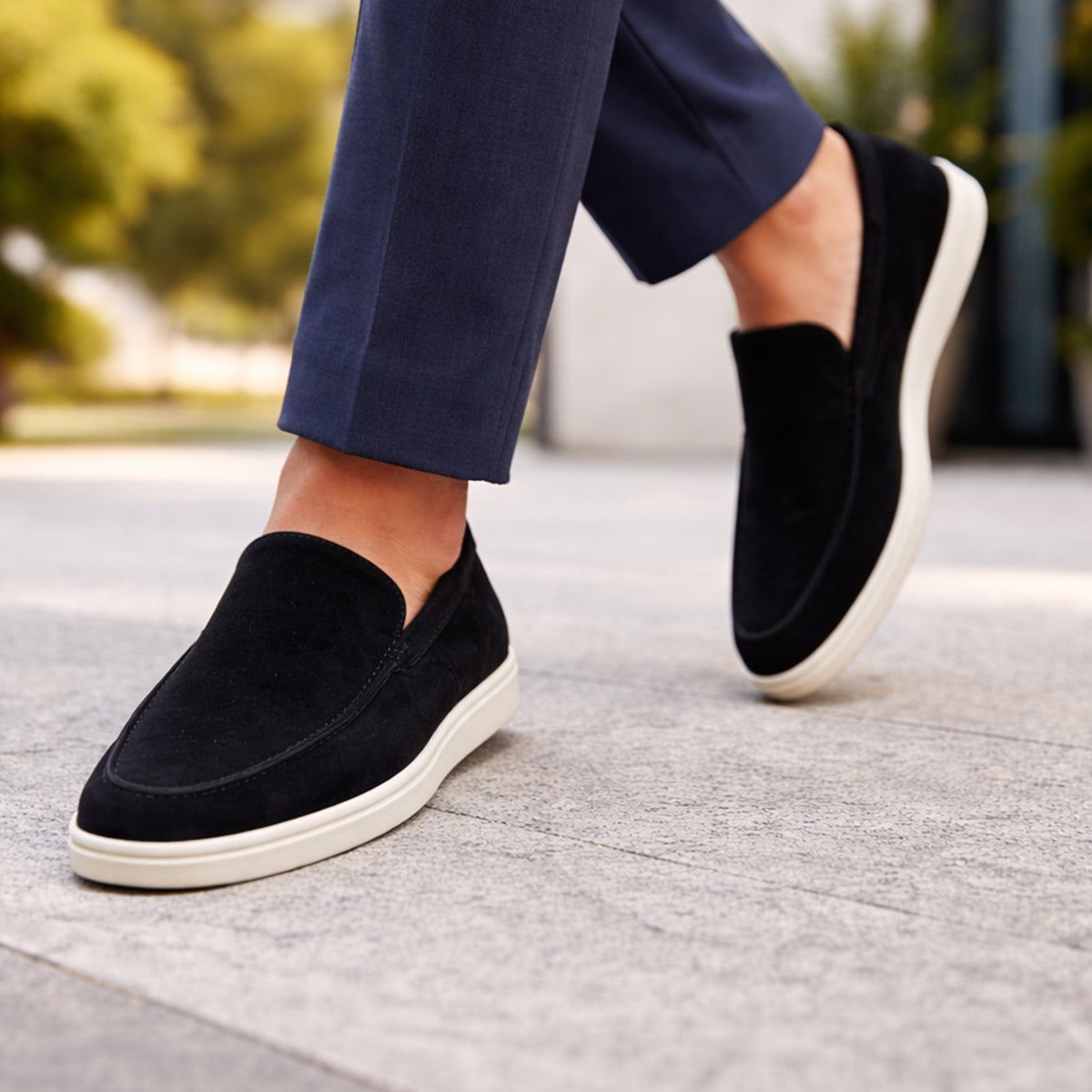 The Hepburn Men’s Casual Suede Loafers with Rubber Sole