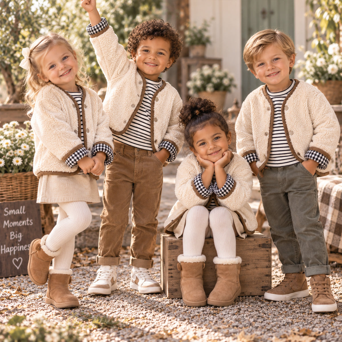 SoHo Kids | Unisex Plaid Fleece Reversible Sherpa Jacket
