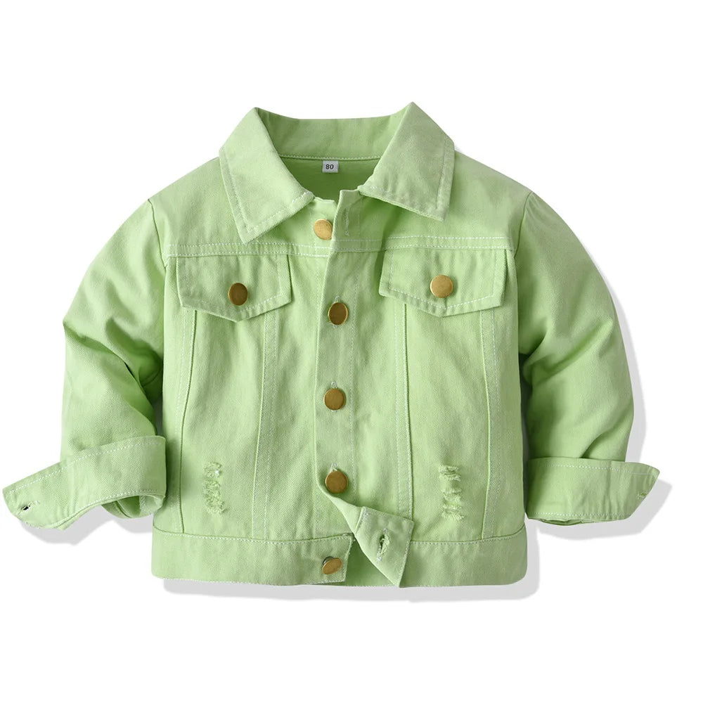 Baby Boys Distressed Button Up Denim Jacket