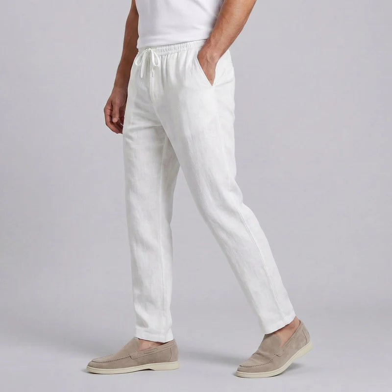 The Cremona Men's Relaxed Fit Linen Drawstring Trousers
