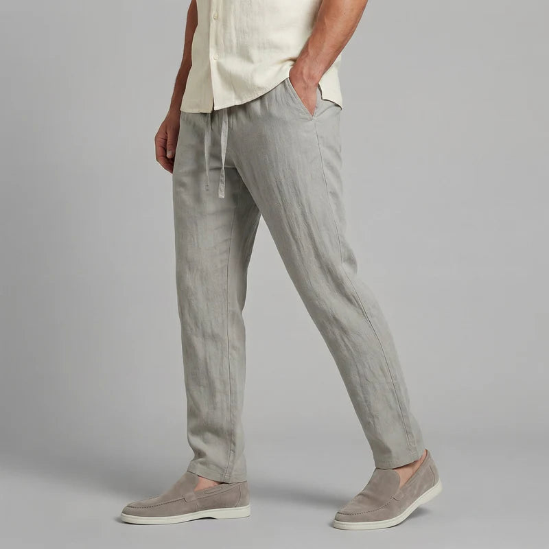 The Cremona Men's Relaxed Fit Linen Drawstring Trousers