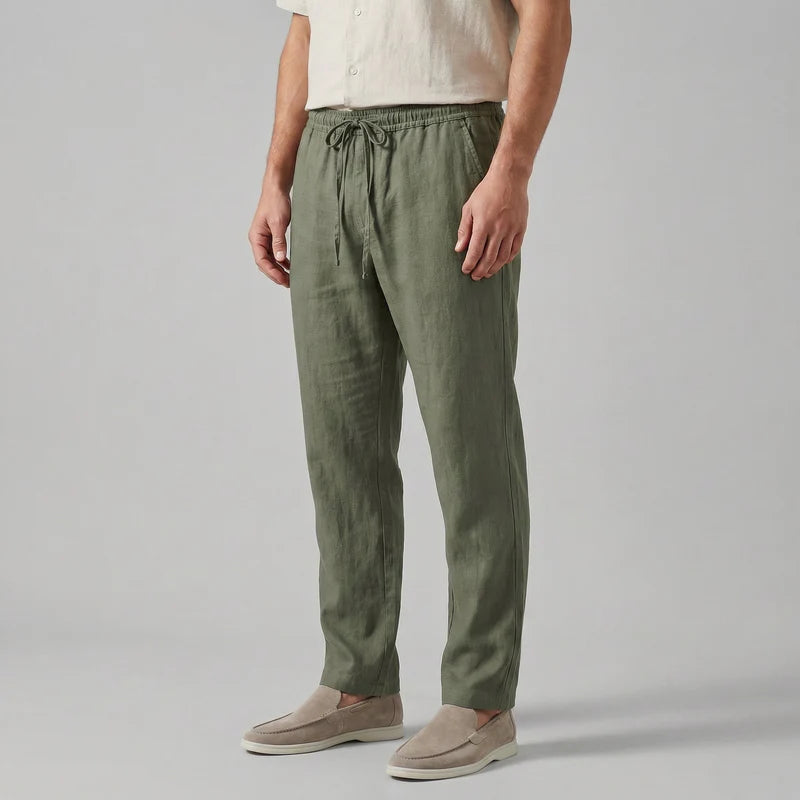 The Cremona Men's Relaxed Fit Linen Drawstring Trousers