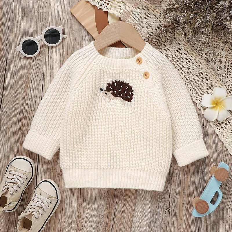 SoHo Kids Hedgehog Button Detail Knit Sweater