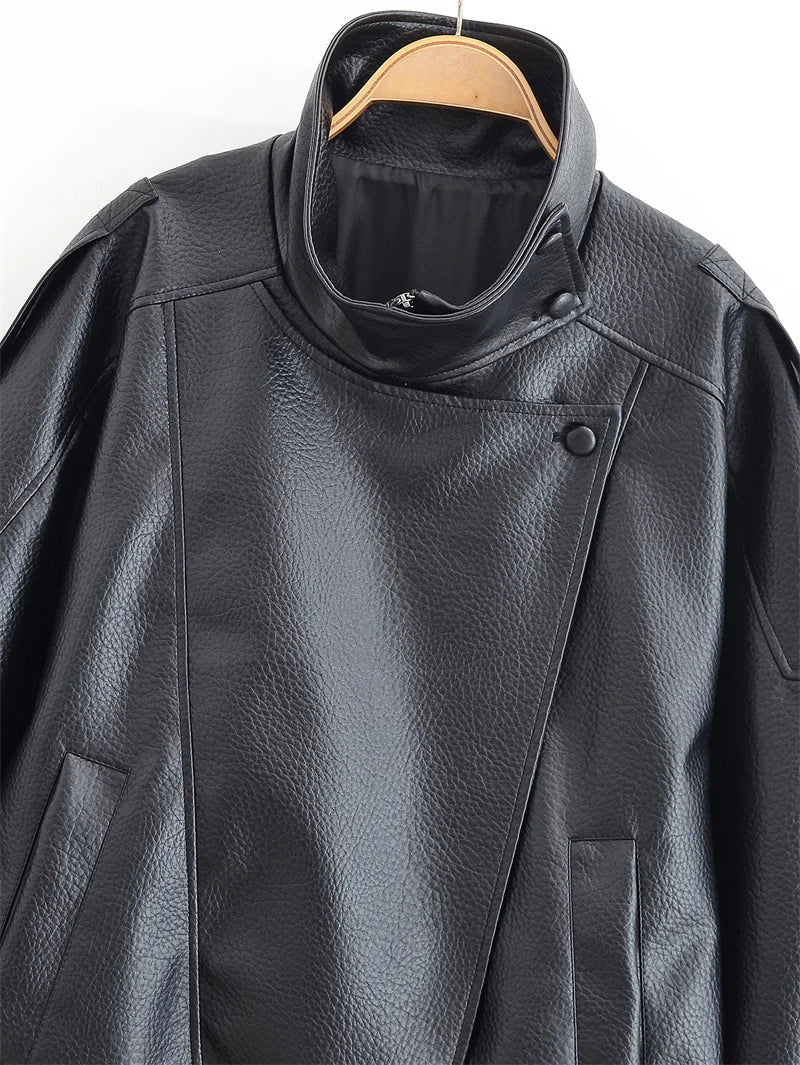 Women's Minimal Faux Leather Jacket