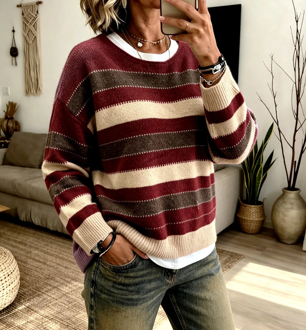 Women's Breton Style Knit Top