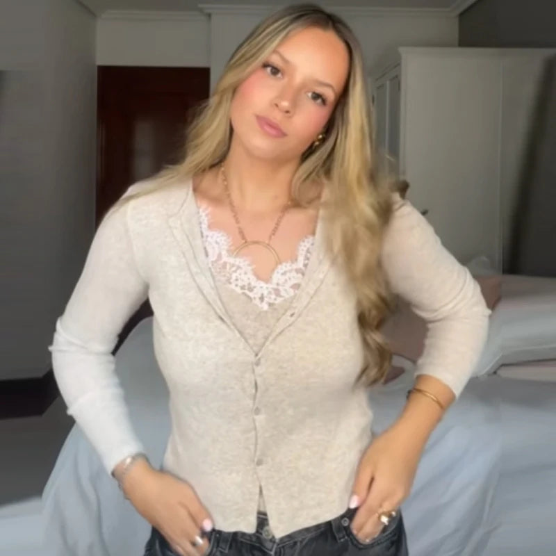 Women's Waist Length Cardigan with Buttons