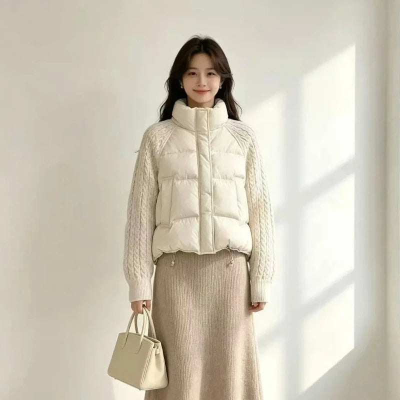 Women's Two Texture Puffer, Quilted and Knit
