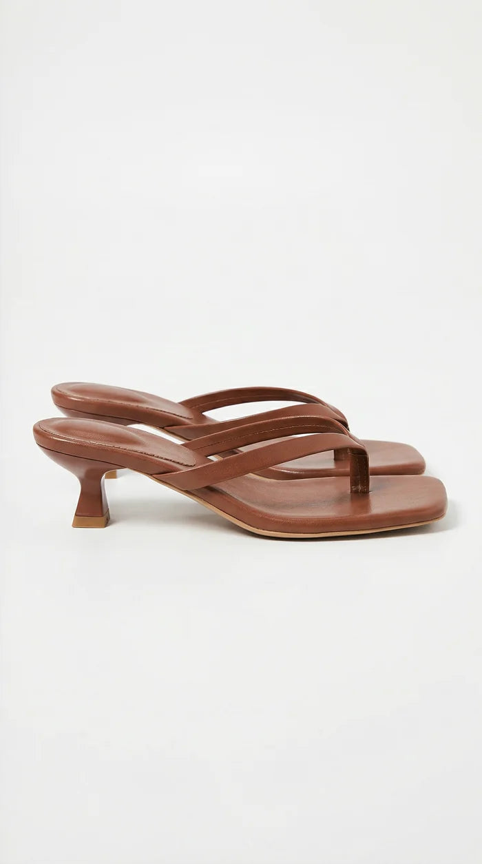 Women's Trendy Kitten Heel Slide Sandals with Square Toe