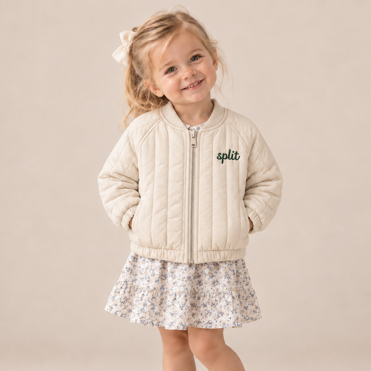 SoHo Kids Embroidered Padded Quilted Jacket