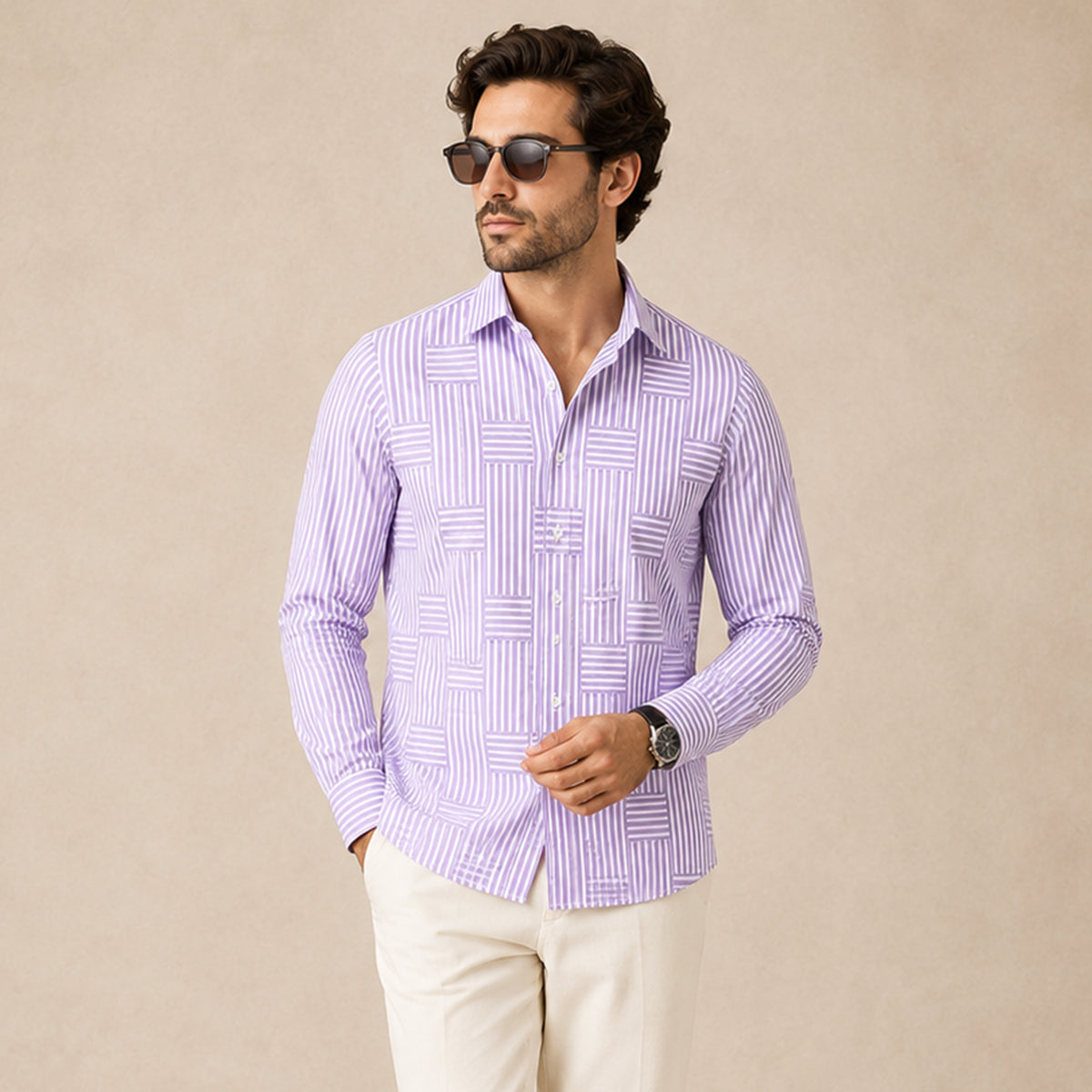 The Foxborough Men’s Casual Striped Wrinkle Resistant Shirt