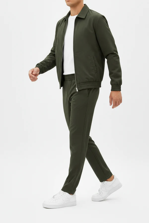 The Reno Men's Premium Tech Tracksuit Set - Army Green