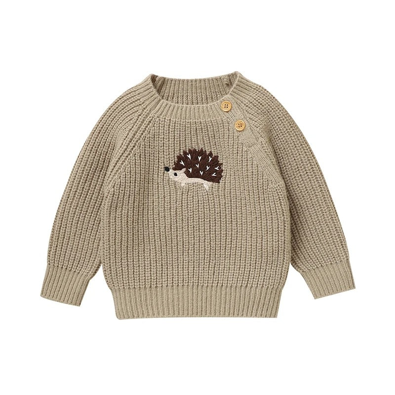 SoHo Kids Hedgehog Button Detail Knit Sweater