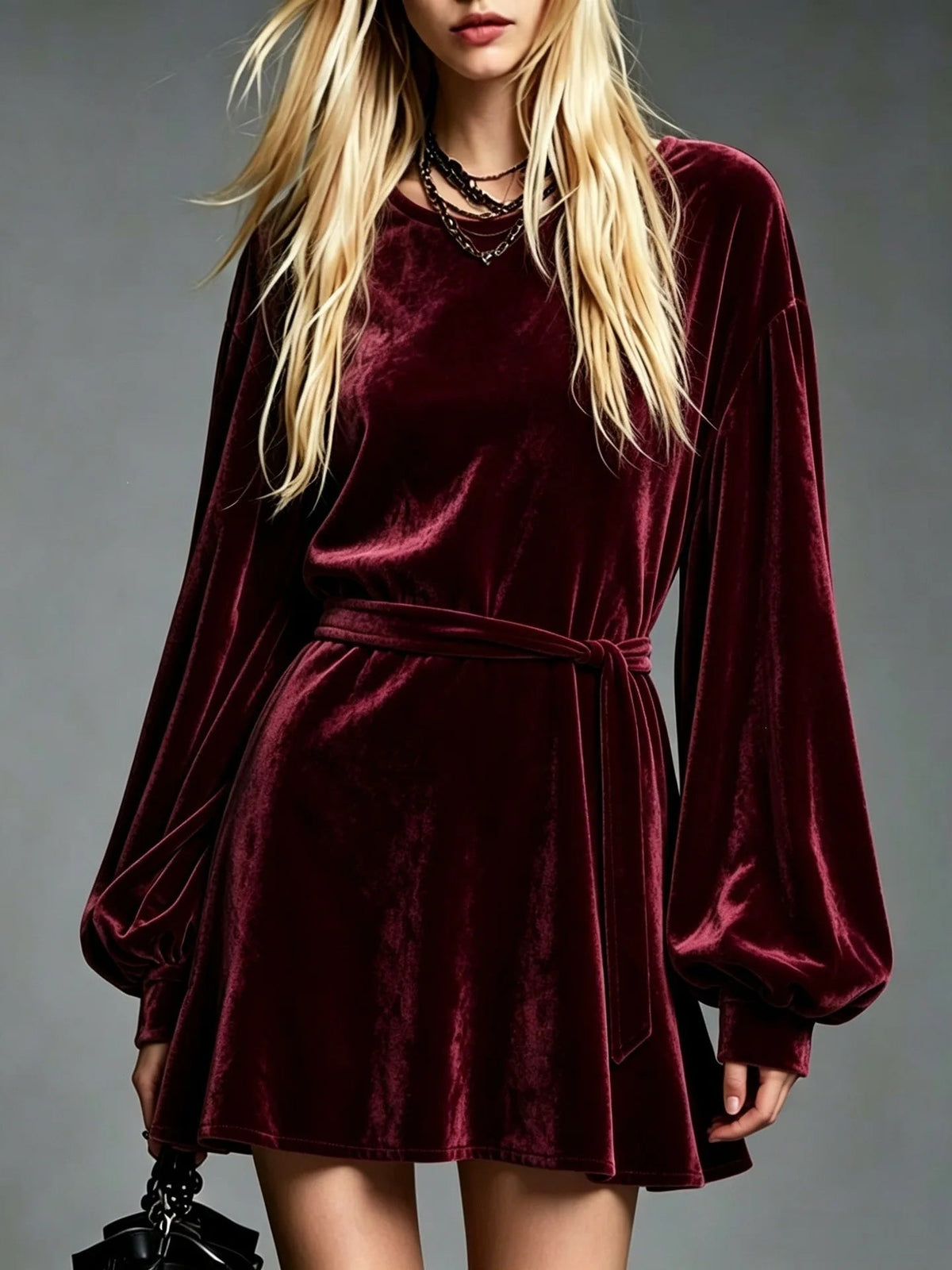 Women's Velvet Party Dress, Short